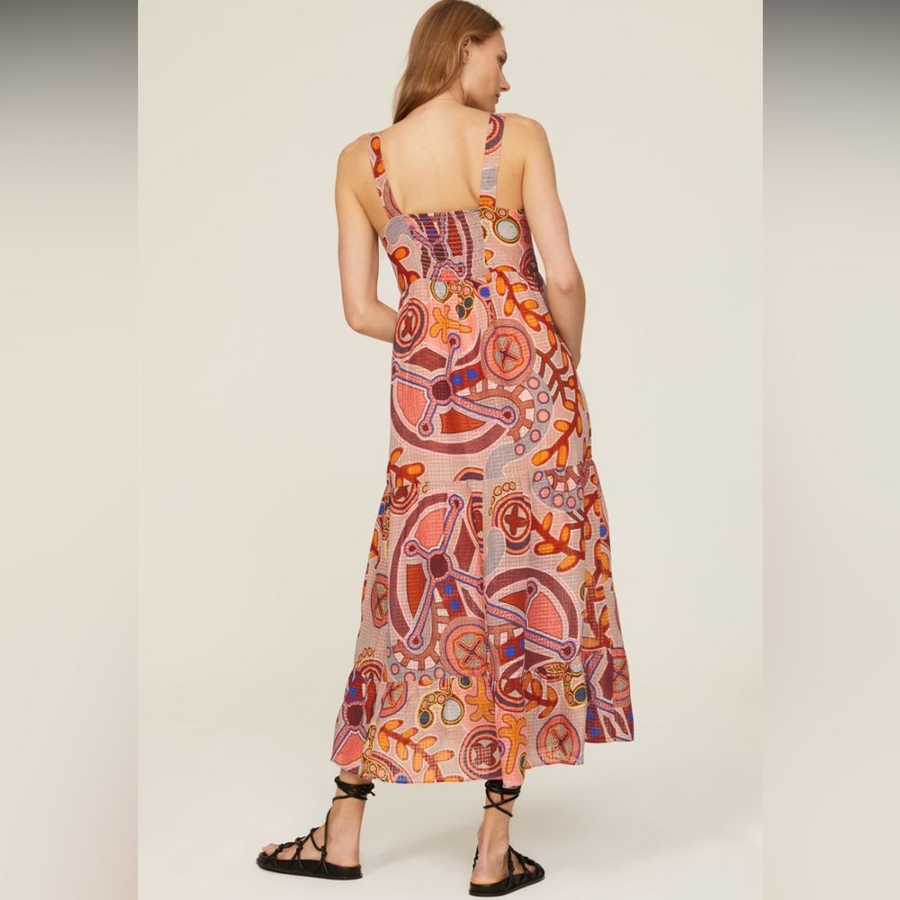 Marie Oliver Coral Stipple Colorful Orange Petra Dress NWT Size L Large - Picture 6 of 9